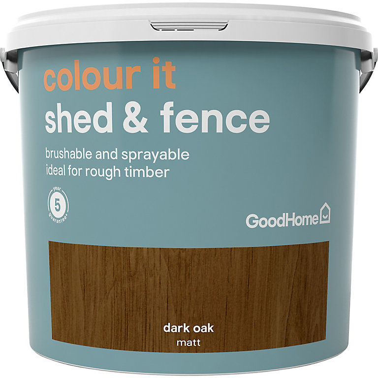 Product image for GoodHome Colour it Dark oak Matt Fence & shed Stain, 5L