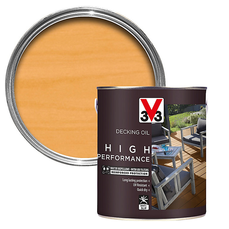 Image of V33 High performance Clear UV resistant Decking Wood oil, 2.5L
