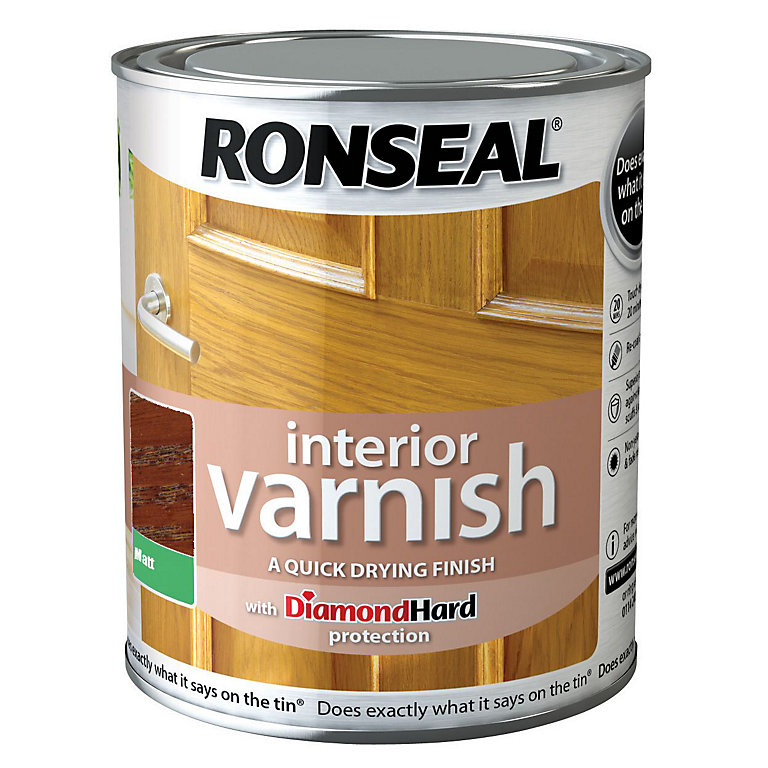 Image of Ronseal Diamond hard Dark oak Matt Wood varnish, 250ml