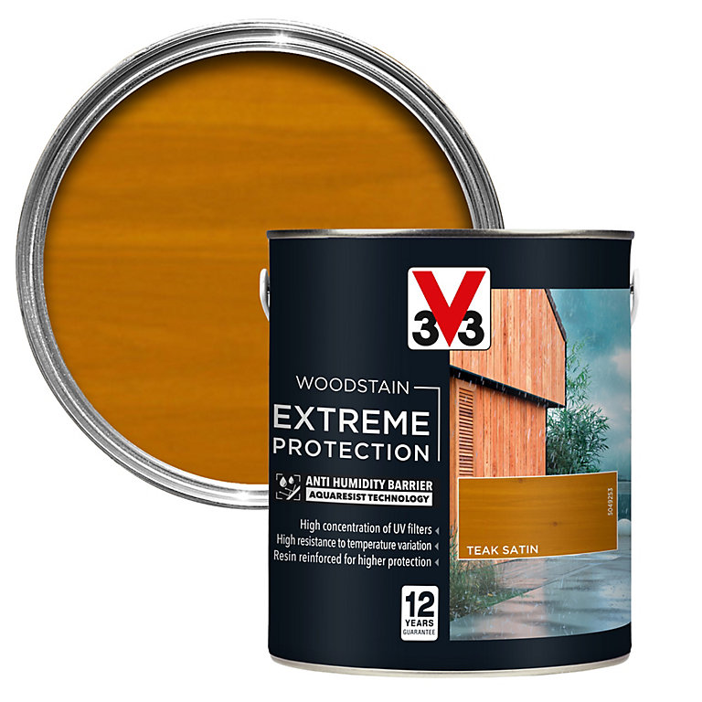 Image of V33 Extreme protection Teak Satin Wood stain, 2.5L