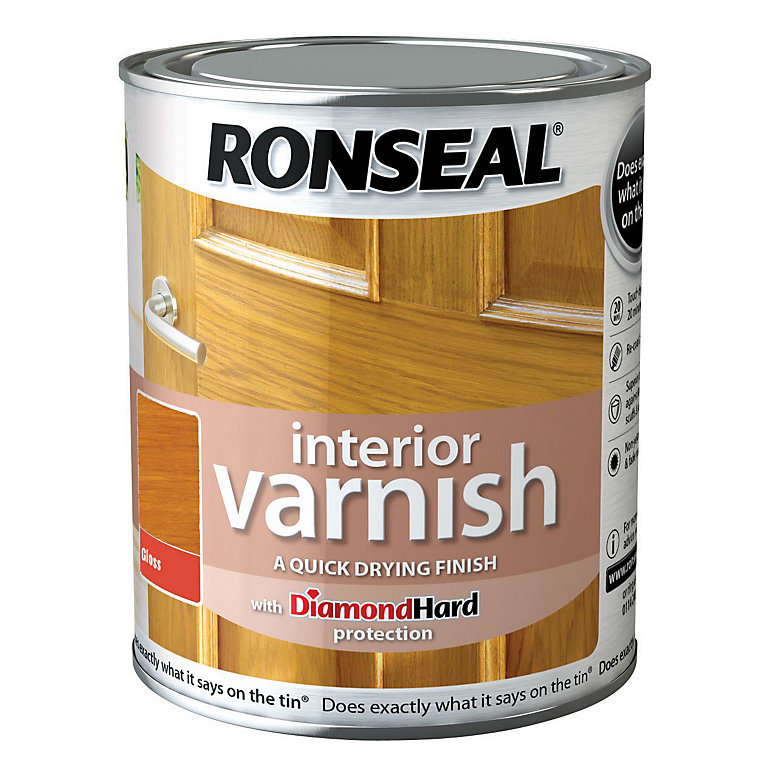 Image of Ronseal Diamond hard Antique pine Gloss Wood varnish, 750ml