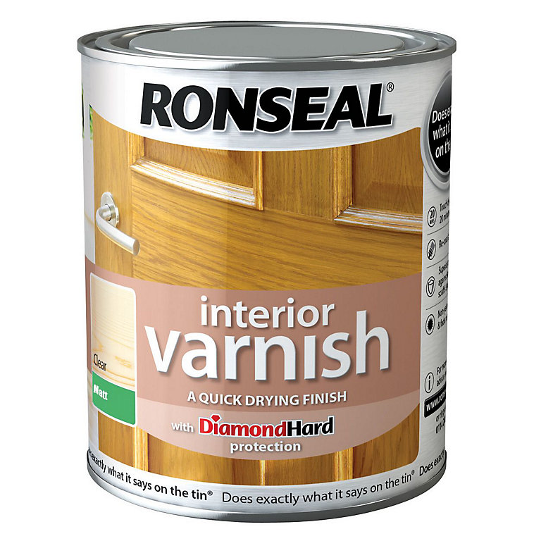 Product image for Ronseal Diamond hard Clear Matt Wood varnish, 250ml