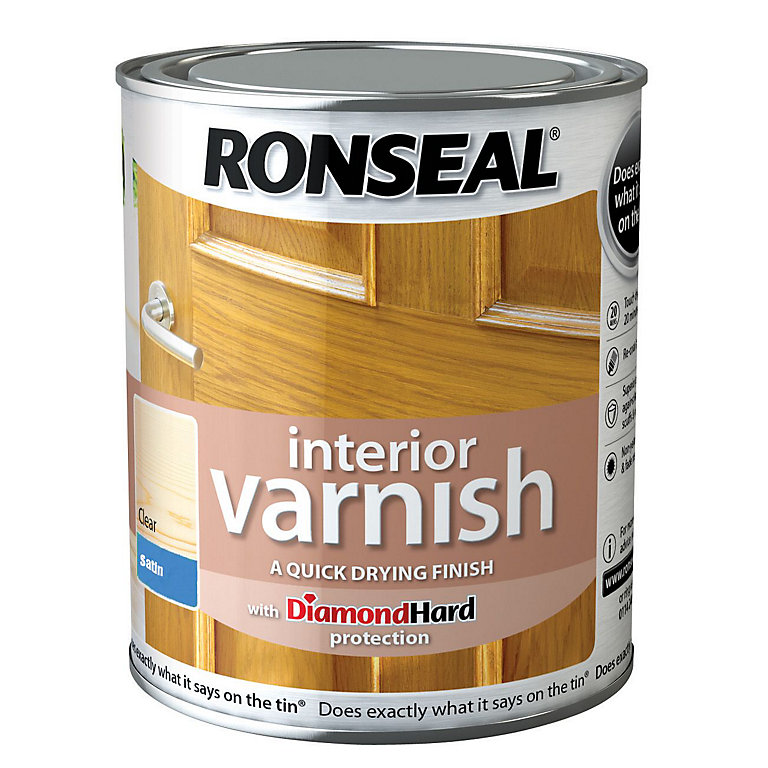 Product image for Ronseal Diamond hard Clear Satin Wood varnish, 250ml