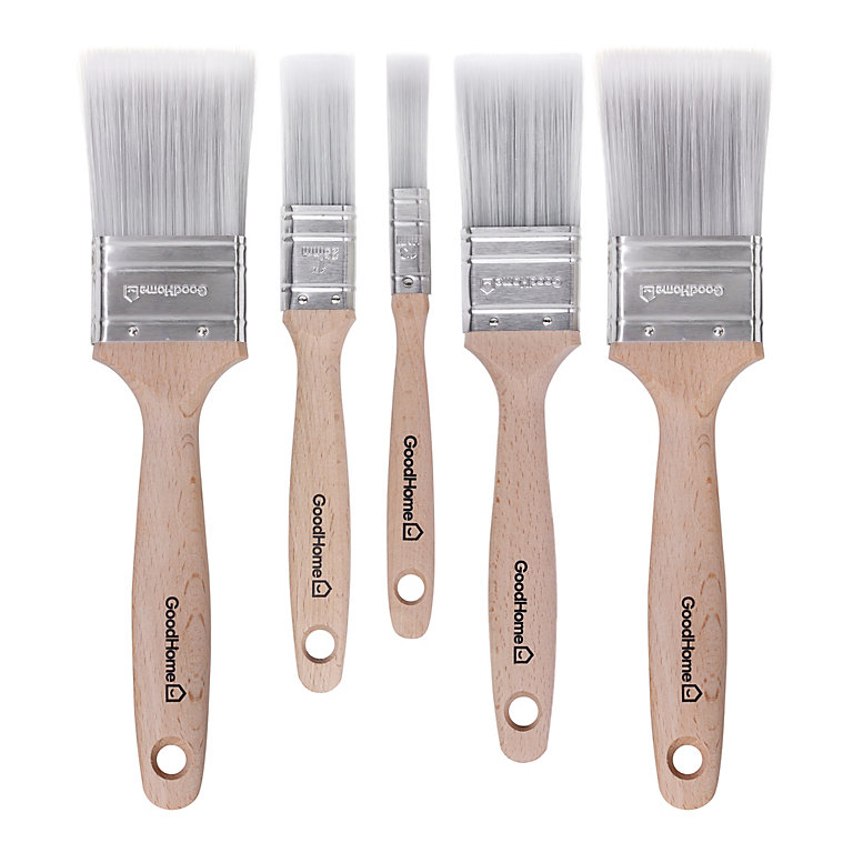 Image of GoodHome Fine filament tip Paint brush, Set of 5 - 0.5" 1" 1.5" & 2"