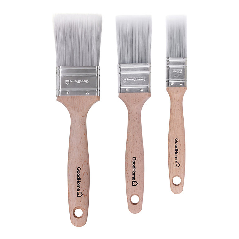 Image of GoodHome Fine filament tip Paint brush, Set of 3 - 1" 1½" & 2"