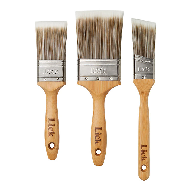 Image of LickTools Flagged tip Paint brush, Pack of 3 - Sizes 1.5AS, 2F, 3F