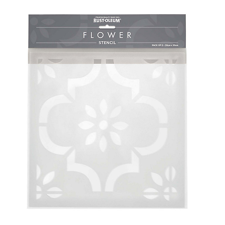 Image of Rust-Oleum Flower Paint stencil, Pack of 2