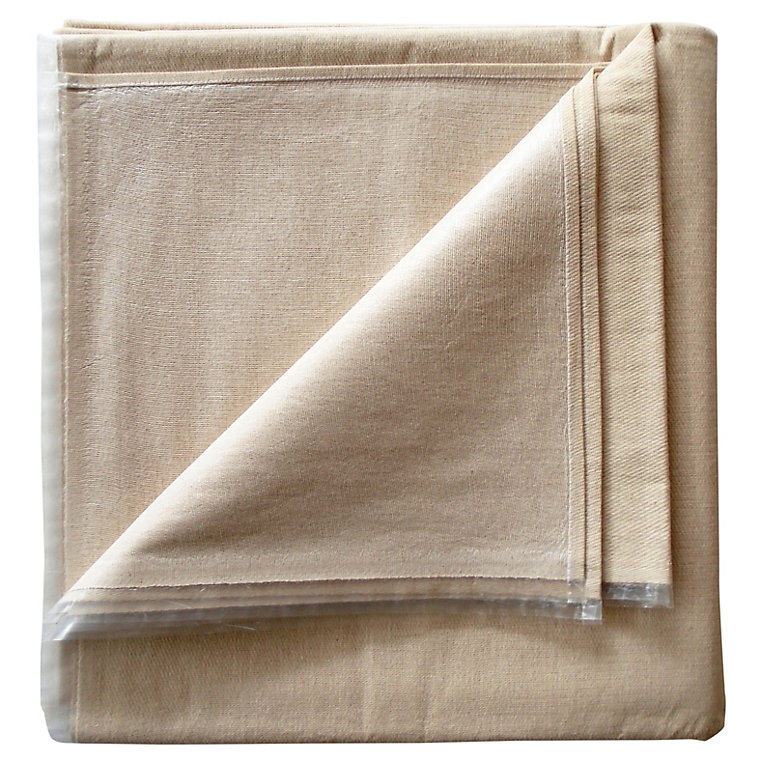 Image of GoodHome Laminated Cotton Dust sheet, (L)4m, (W)3m