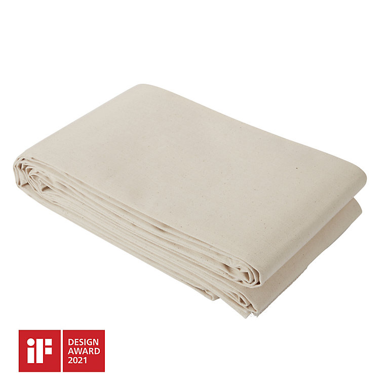Image of GoodHome Cotton Dust sheet, (L)7m, (W)1m