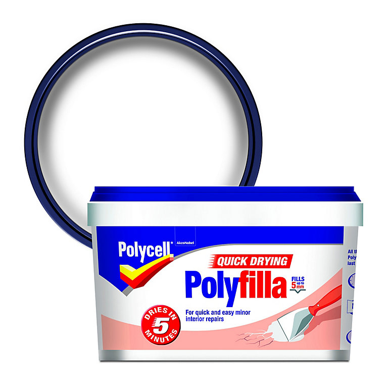 Product image for Polycell Quick dry White Ready mixed Filler, 0.6kg