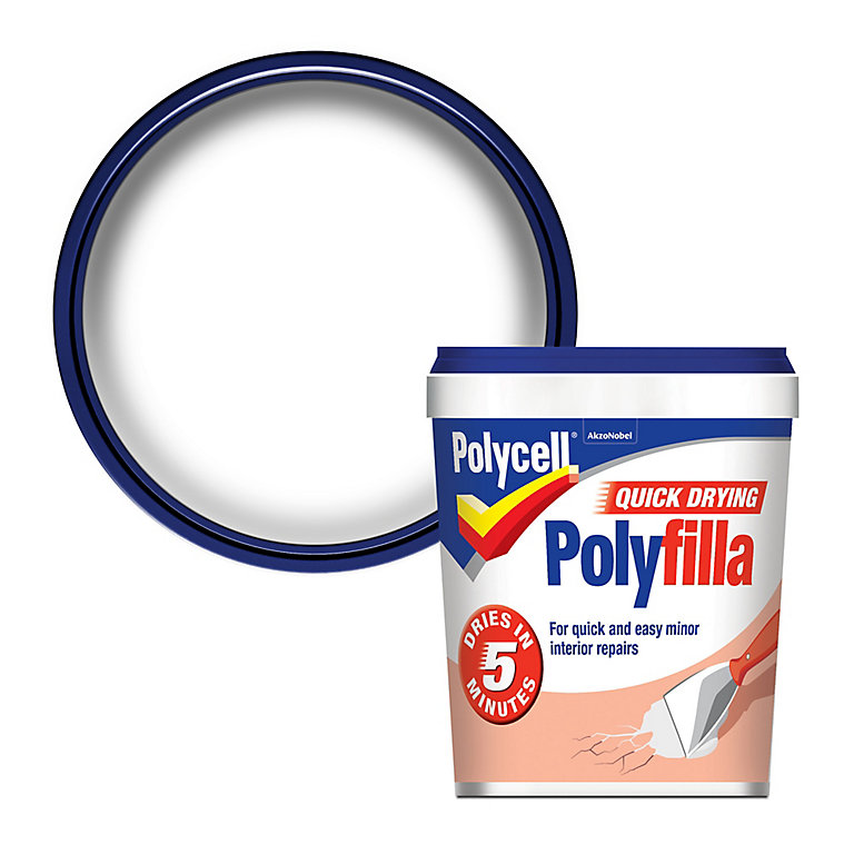 Product image for Polycell Quick dry White Ready mixed Filler, 1kg