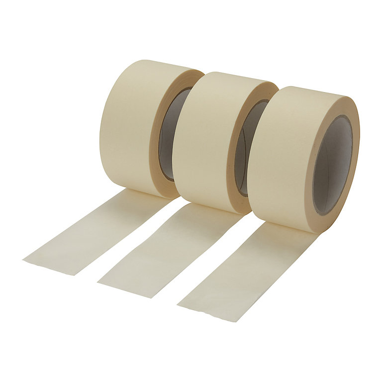 Image of Diall Beige Masking Tape (L)50m (W)48mm, Pack of 3