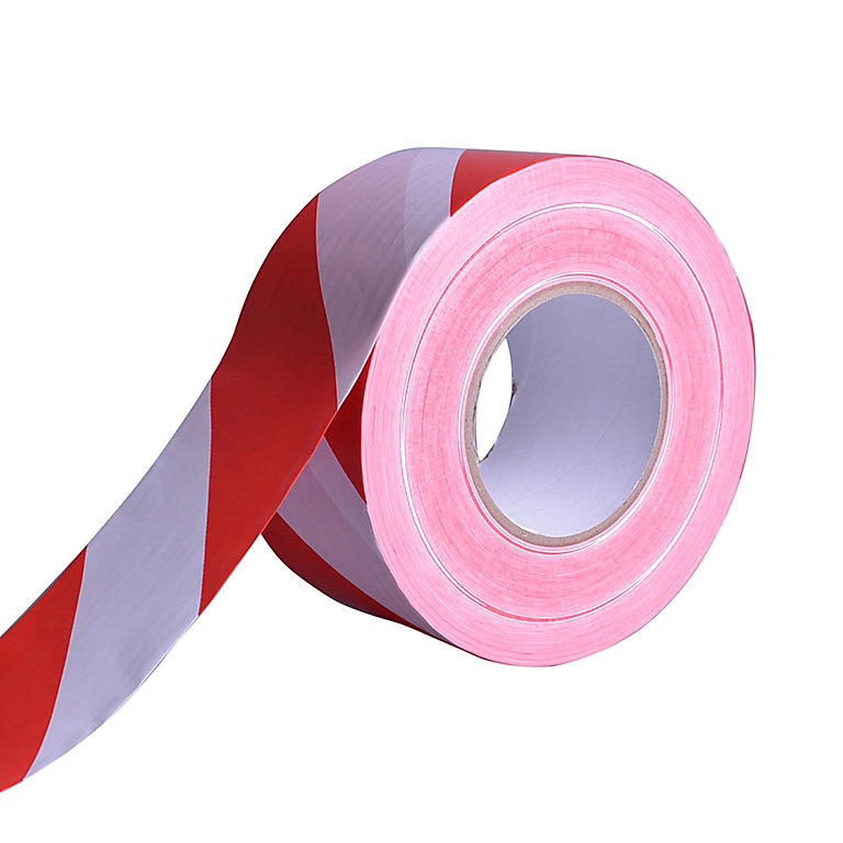 Image of Diall White & red Non-anti-slip Tape (L)500m (W)75mm