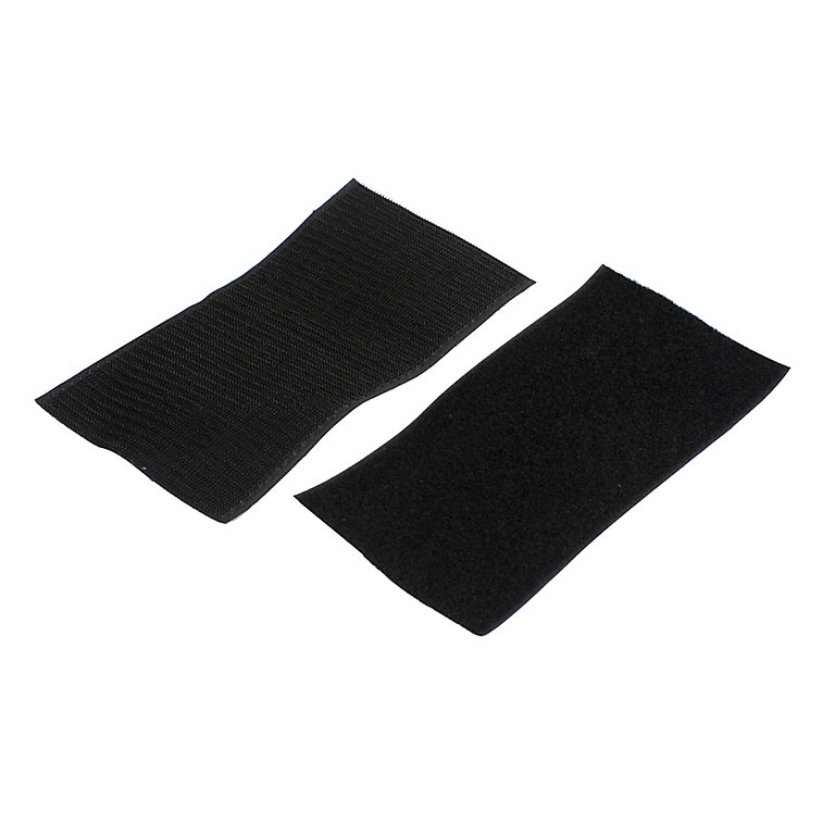 Image of Diall Nylon Black Hook & loop Tape (L)0.1m (W)200mm