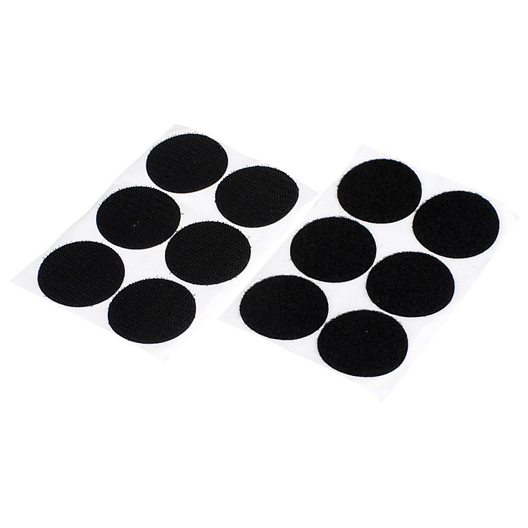 Image of Diall Nylon Black Hook & loop Tape (L)0.05m (W)46mm, Pack of 6
