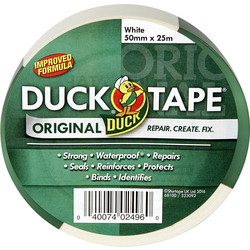 Product image for Duck White Duct Tape (L)25m (W)50mm