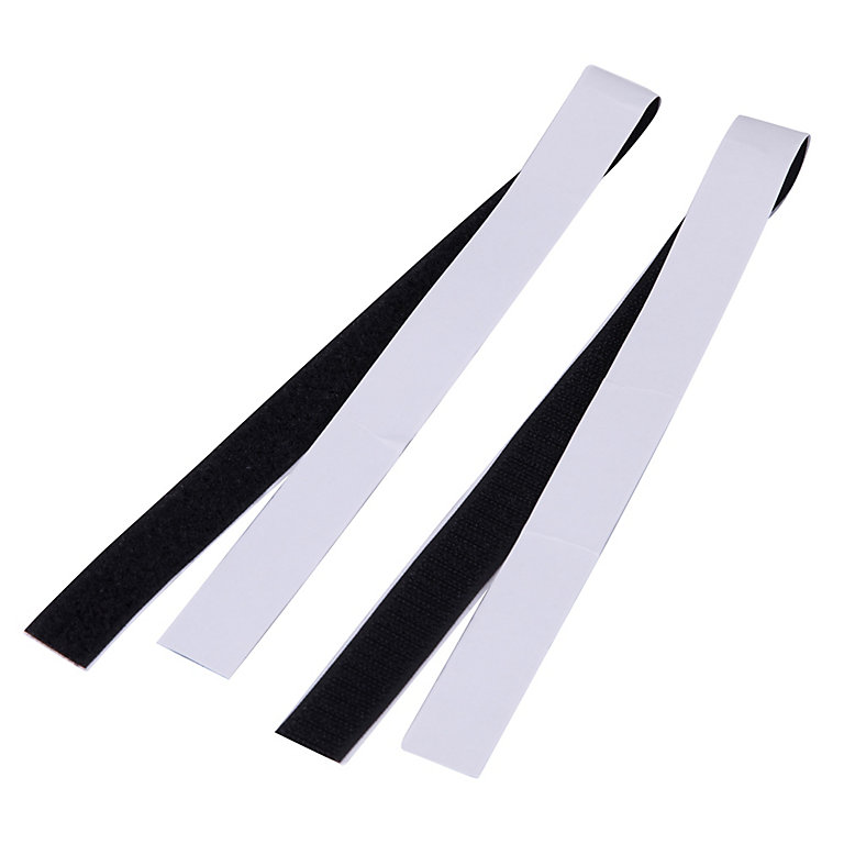 Image of Diall Nylon Black Hook & loop Tape (L)0.5m (W)20mm
