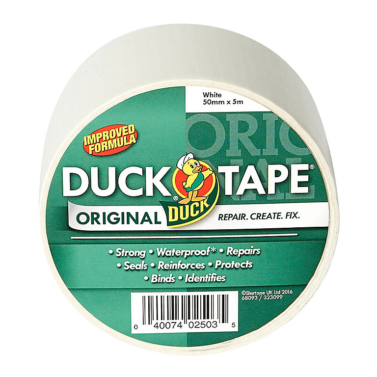Product image for Duck White Duct Tape (L)5m (W)50mm