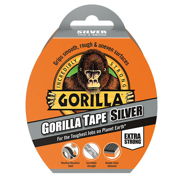 Product image for Gorilla Silver Duct Tape (L)11m (W)50mm