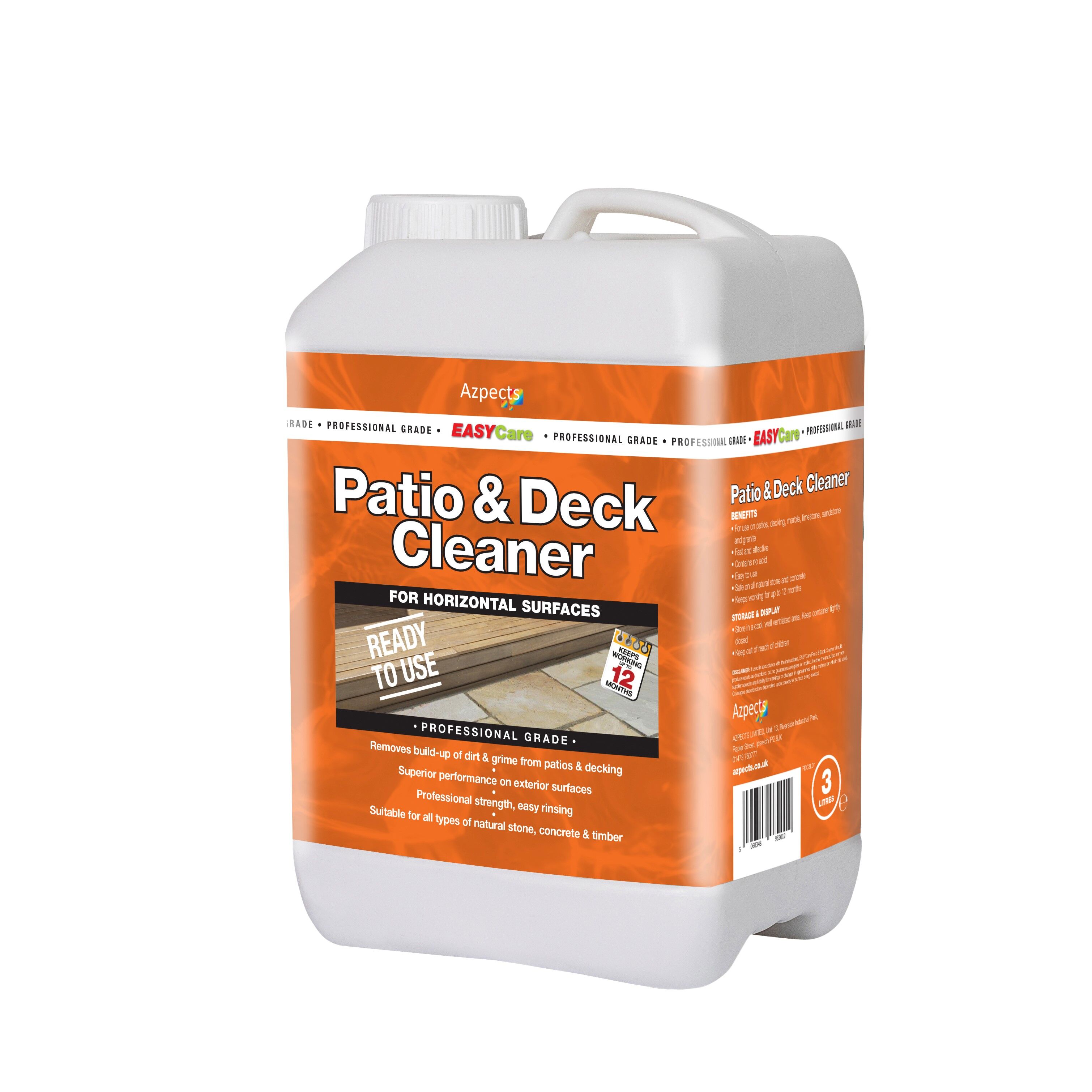 Image of Azpects Easycare Patio & Deck Cleaner 3ltr