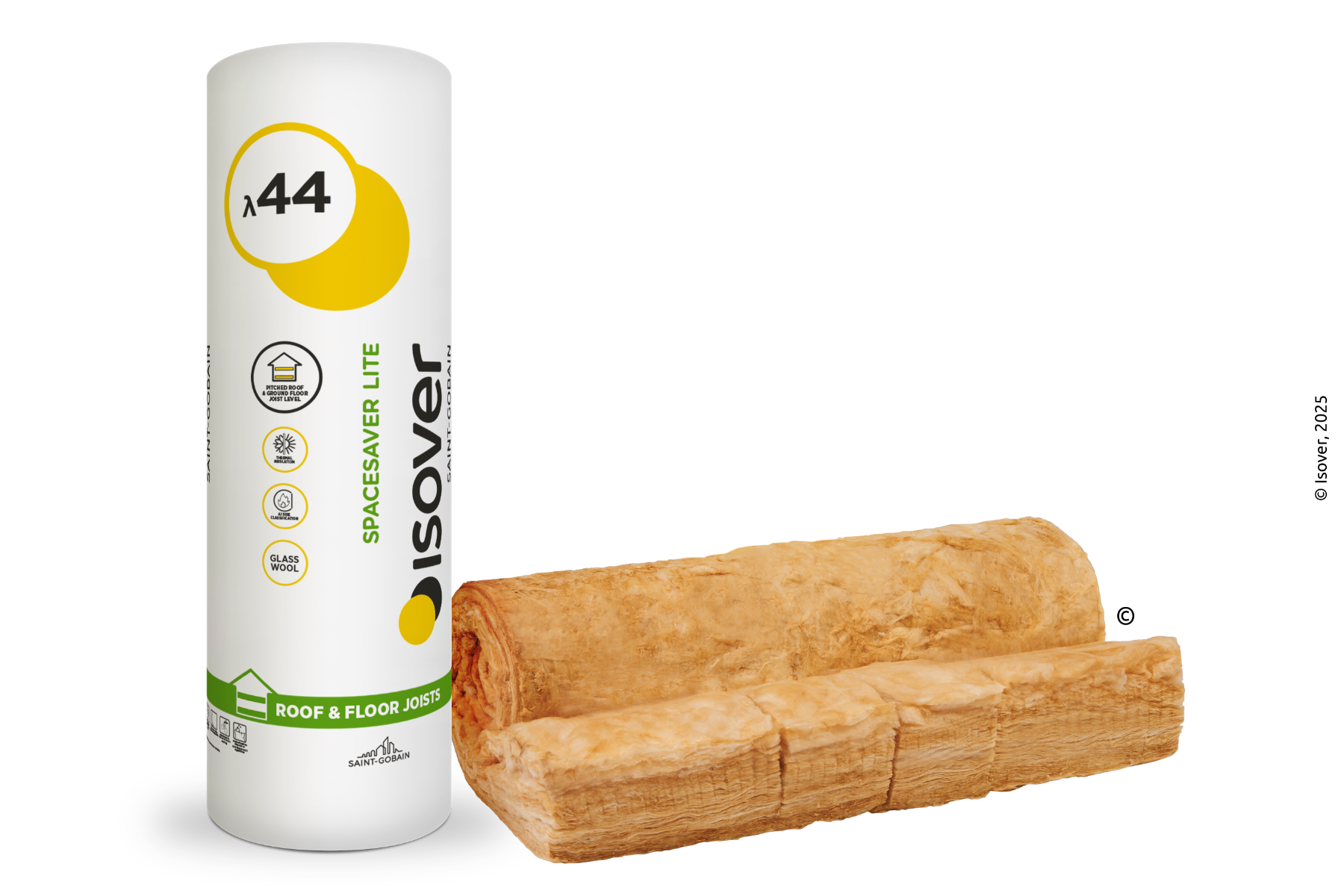 Product image for Isover 150mm Spacesaver Lite Loft Insulation 5.45m2 Roll