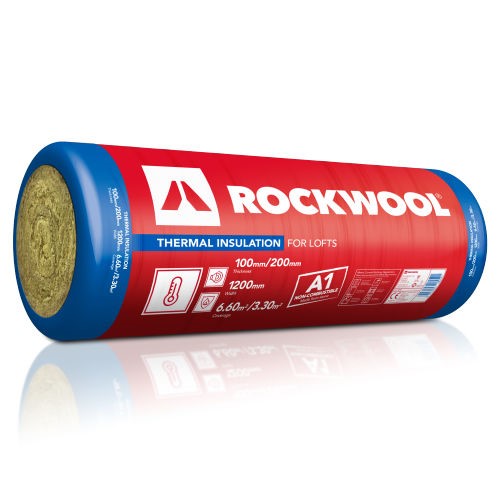 Product image for Rockwool Thermal Insulation Roll 100mm (2No 1200x2750mm) 6.60m2 Pack