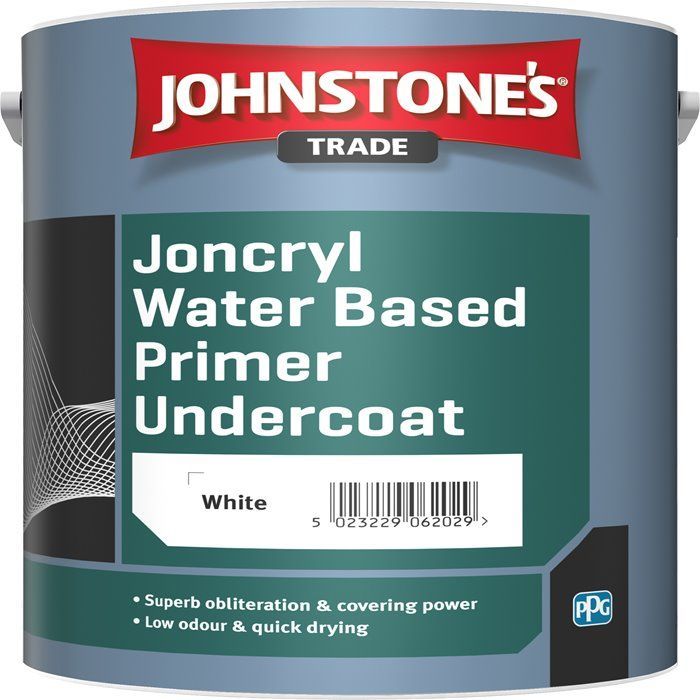 Product image for Johnstone's Trade Joncryl Water Based Primer Undercoat White 5ltr