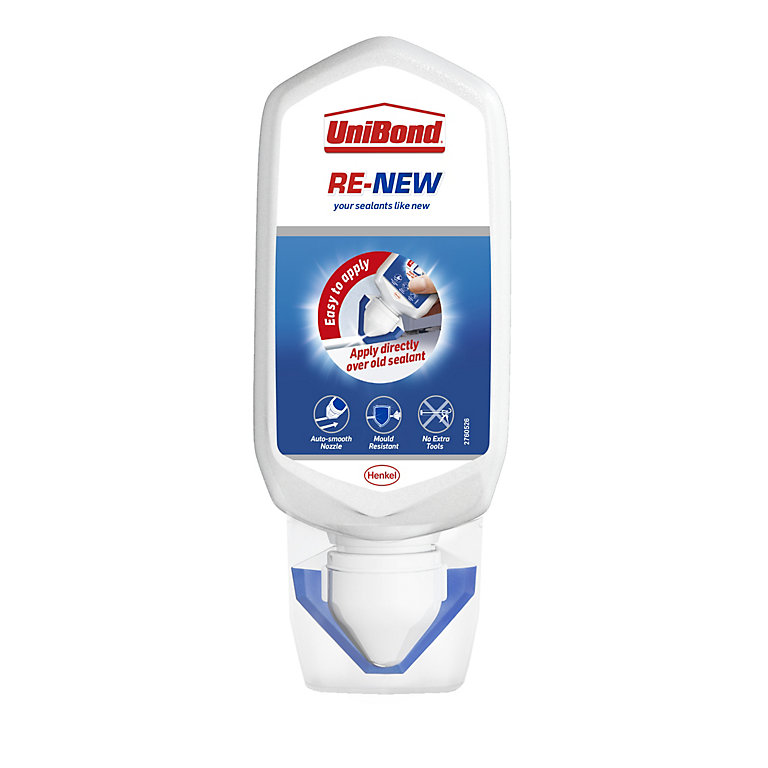 Image of UniBond ReNew White Water-based Bathroom & kitchen Sanitary sealant, 80ml