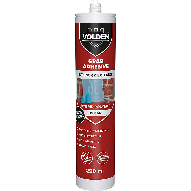 Product image for Volden Not water resistant Solvent-free Transparent Grab adhesive 290ml 0.31kg