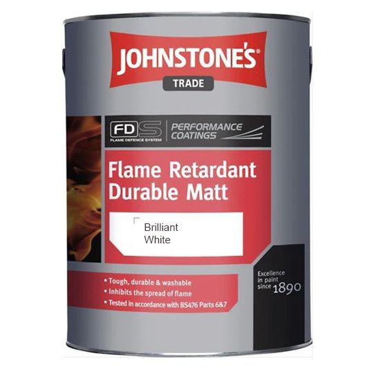 Product image for Johnstone's Trade Flame Retardant Paint Durable Matt Brilliant White 5ltr