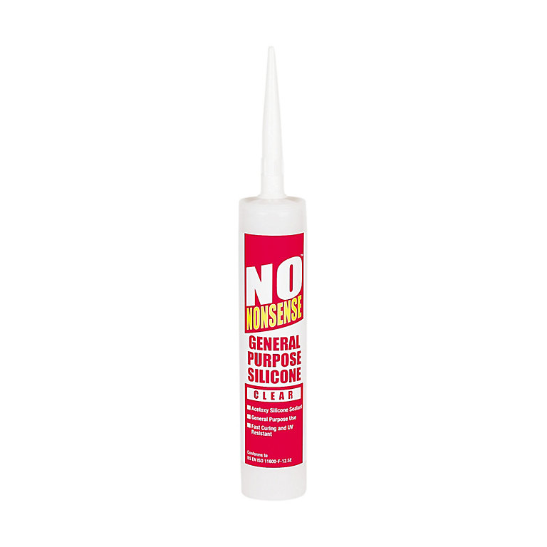 Image of No Nonsense silcone Silicone-based Clear Ceramic, glass & metal Multi-purpose Sealant, 310ml of 12