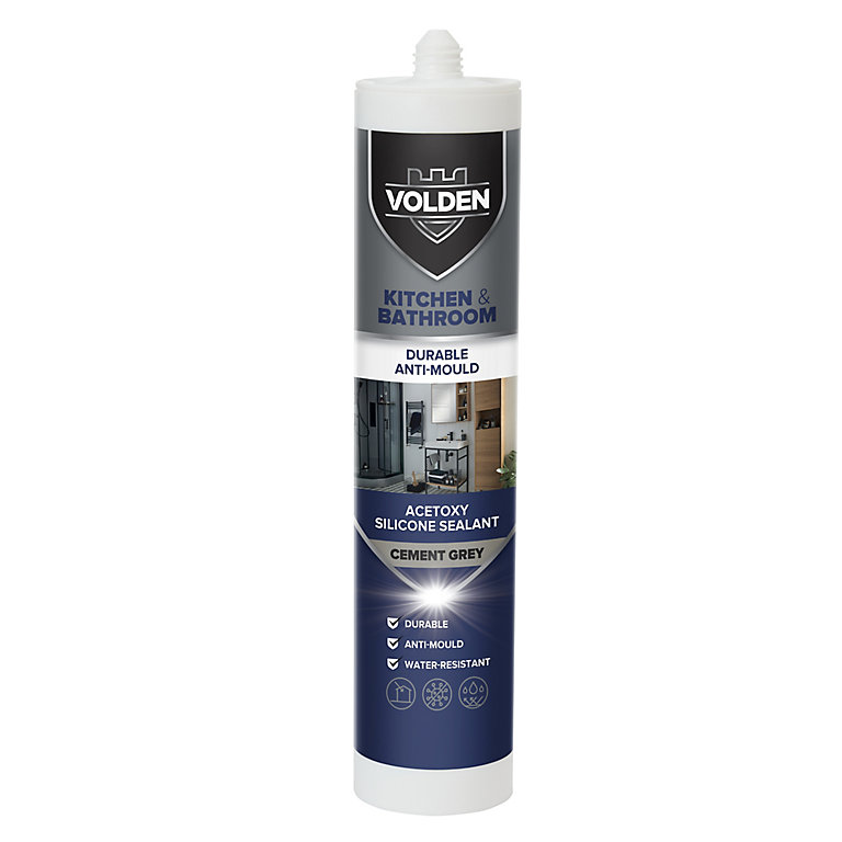 Image of Volden Cement Grey Silicone-based Bathroom & kitchen Sanitary sealant, 280ml