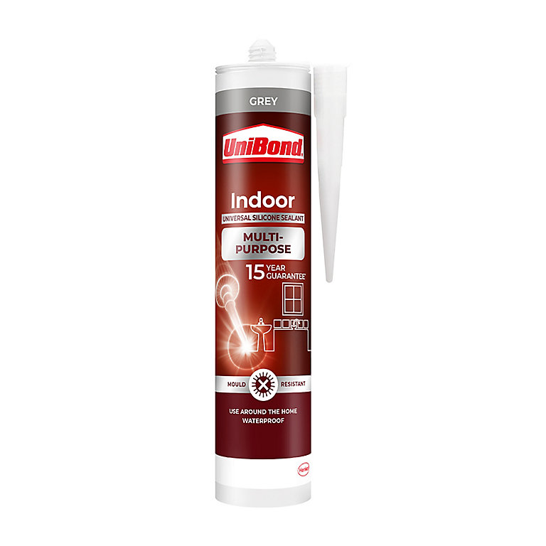 Product image for UniBond Silicone-based Grey Sealant, 280ml