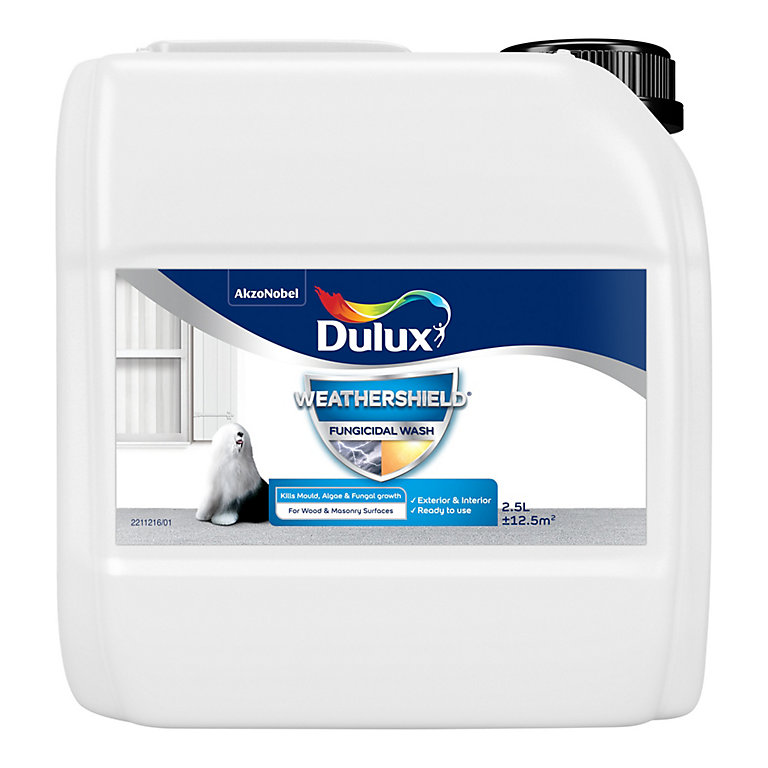 Image of Dulux Weathershield Multi-room Liquid Fungicidal wash, 2.5L Bottle