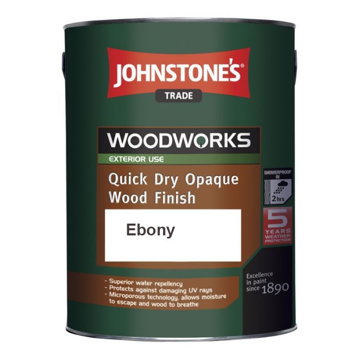 Product image for Johnstone's Trade Woodworks Quick Dry Paint Opaque Wood Finish Ebony 2.5ltr