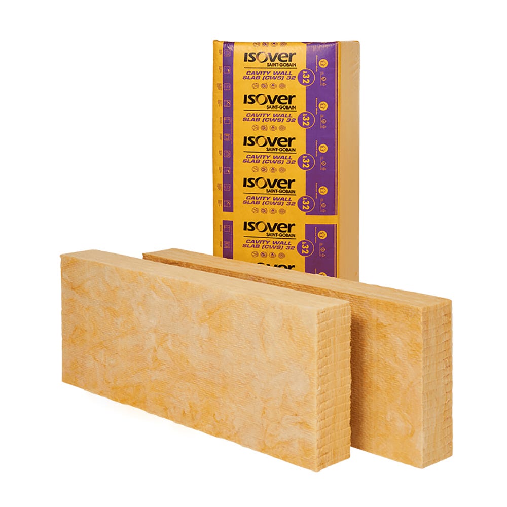 Product image for 125mm Isover Cavity Wall Insulation Slab 32 (2.73m²)