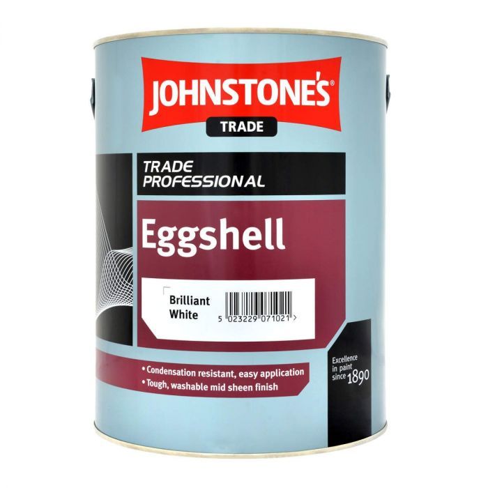 Product image for Johnstone's Trade Paint Eggshell Brilliant White 1ltr