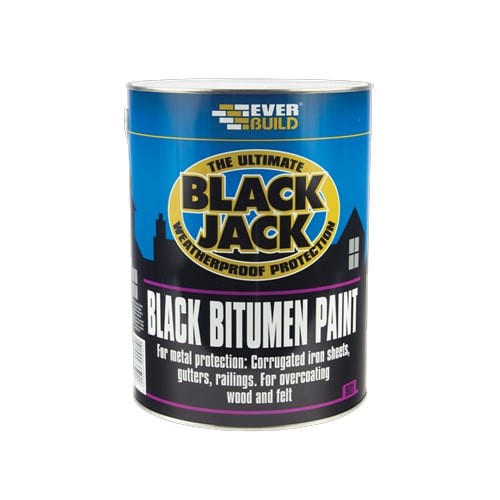 Product image for 5ltr Black Bitumen Paint 901 Black Jack Everbuild