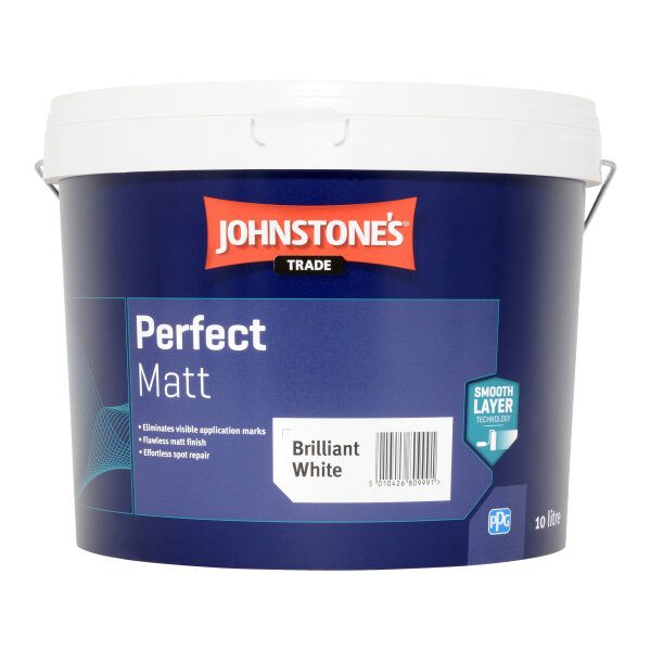 Product image for Johnstone's Trade Perfect Paint Matt Brilliant White 10ltr