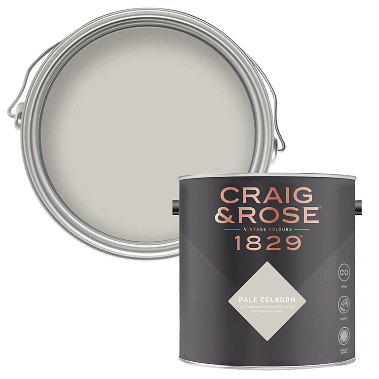 Image of Craig & Rose 1829 Pale Celadon Chalky Emulsion paint, 2.5L
