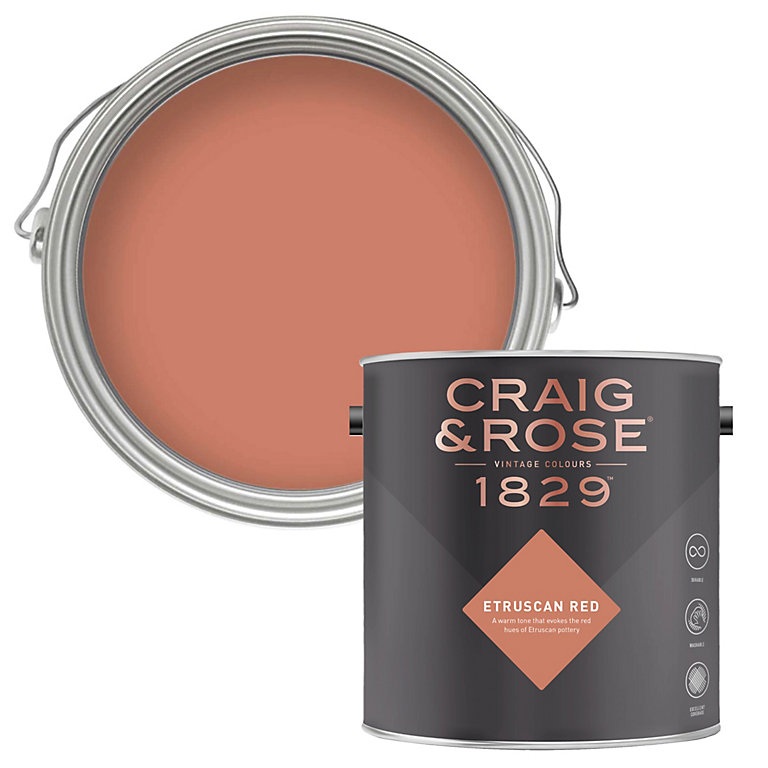 Image of Craig & Rose 1829 Etruscan Red Chalky Emulsion paint, 2.5L