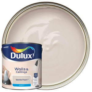 Image of Dulux Walls & ceilings Gentle fawn Matt Emulsion paint, 2.5L