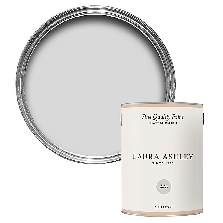 Image of Laura Ashley Pale Silver Matt Emulsion paint, 5L