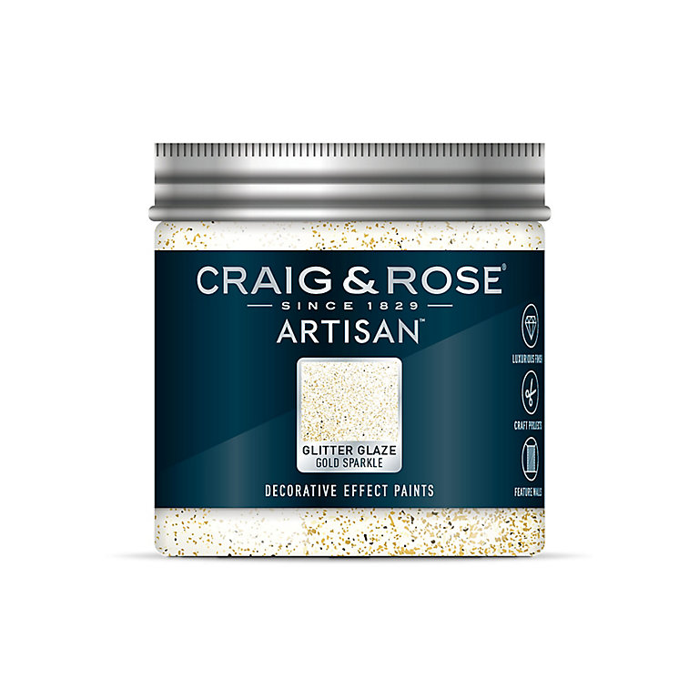 Image of Craig & Rose Artisan Gold Sparkle Glitter effect Topcoat Special effect paint, 300ml