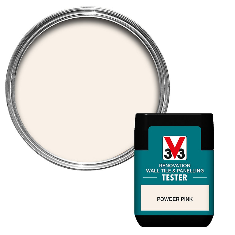 Product image for V33 Renovation Powder Pink Satinwood Wall tile & panelling paint, 75ml Tester pot