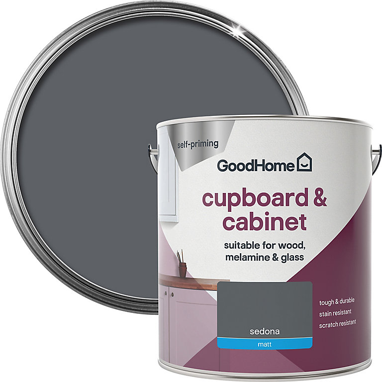 Image of GoodHome Renovation Sedona Matt Cupboard & cabinet paint, 2L