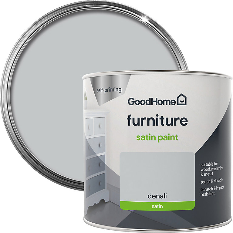 Image of GoodHome Renovation Denali Satinwood Furniture paint, 500ml