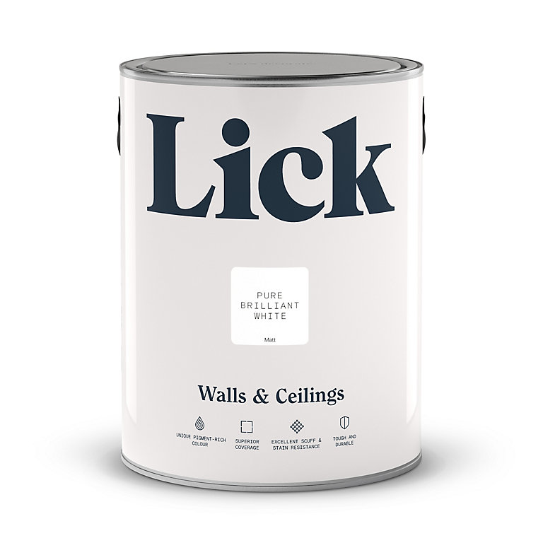 Image of Lick Pure Brilliant White 00 Matt Emulsion paint, 5L