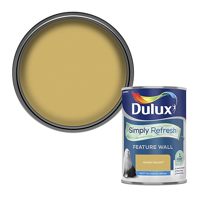 Product image for Dulux One coat Golden sands Matt Emulsion paint, 1.25L