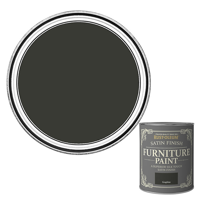 Image of Rust-Oleum Graphite Satinwood Furniture paint, 750ml